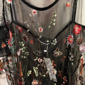 Shear Embroidered Floral Pattern Dress/Cover-up. 2xl